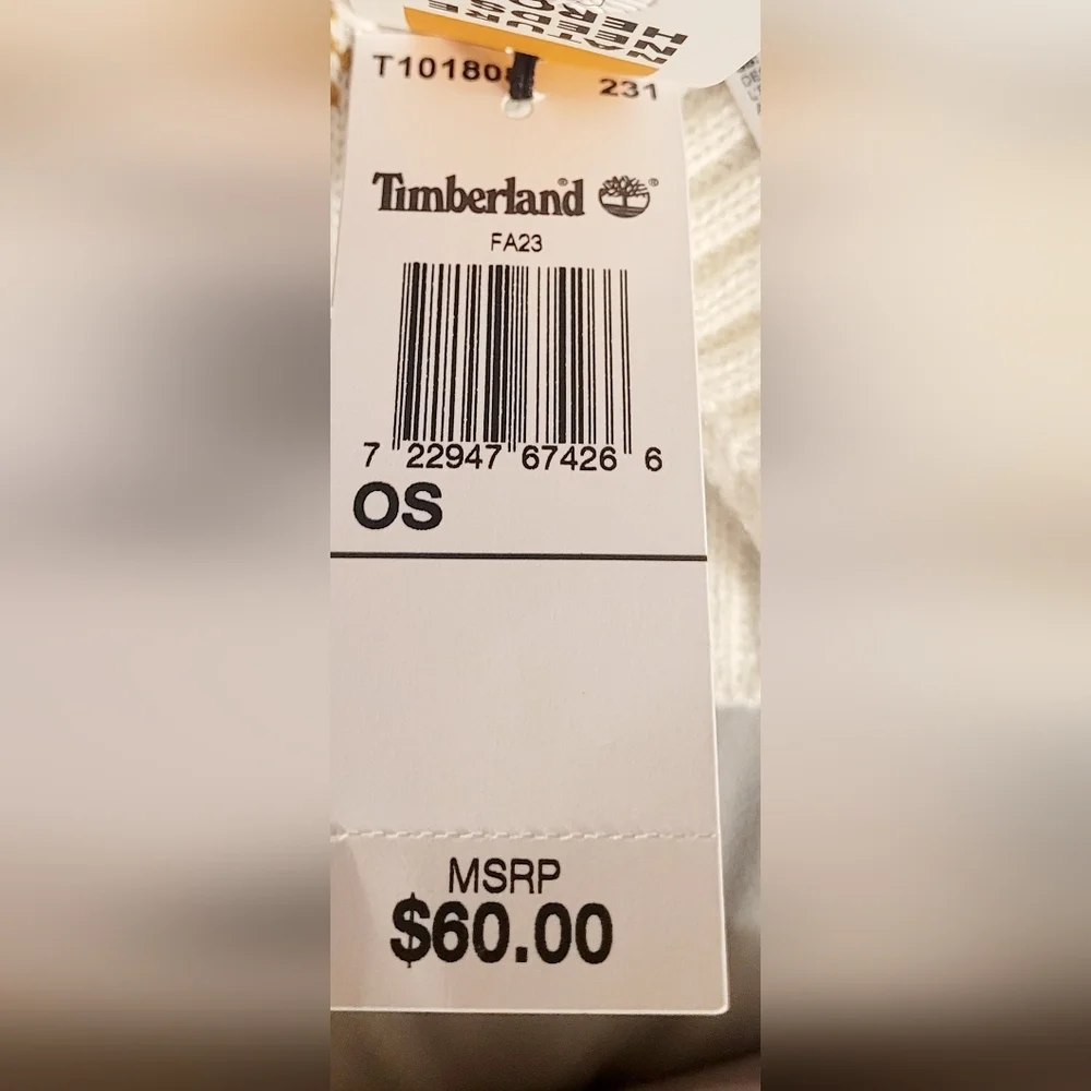 Timberland Scarf One Size Wheat Plaid NWT Tan Ivory Cream Winter Warm Soft
